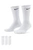 Nike White Everyday Cushioned Crew 3 Packs Socks