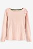 Boden Pink Essential Boat Neck Jersey T-Shirt