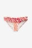 Rosa/Folien-Zebramuster - Bikinihose mit umgeschlagenem Bund