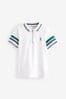 Blue/White Colourblock Short Sleeve Polo Shirt (3-16yrs)