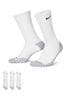 White Nike 3 Pack Cushioned Crew Socks Adult