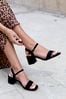 Linzi Black Darcie Barely There Block Heeled Taygete Sandals