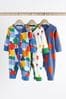 Bright Miniprint Dino Footless Baby Sleepsuit 3 Pack (0mths-3yrs)