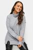 Yours Curve Grey White Soft Touch Turtleneck Sweatshirt