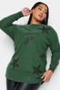 Green Yours Curve Soft Touch Sequin Star Top