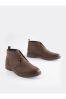 Brown Regular Fit Waxy Finish Leather Chukka Boots