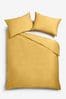 Yellow Cotton Rich Plain Duvet Cover and Pillowcase Set, Plain