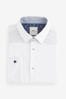 White Trimmed Easy Care Double Cuff Shirt