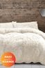 Cream Catherine Lansfield So Soft Cuddly Deep Pile Duvet Cover and Pillowcase Set