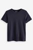 Marineblau - Basic-T-Shirt aus 100 % reiner Baumwolle in Regular Fit mit Rundhalsausschnitt