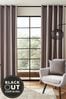 Catherine Lansfield Faux Silk Blackout Eyelet Curtains