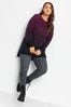 Yours Curve Purple Colourblock Jumper