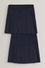 Navy Blue Longer Length 2 Pack Pleat Skirts (3-16yrs), Standard