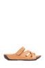 Pavers Tan Ladies Touch Fasten Mules