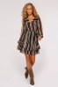 Apricot Green & Red Multi Ruffle Long Sleeve Dress