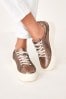 Bronze Lace Up Signature Forever Comfort® Leather Chunky Wedge Platform Trainers, Lace Up