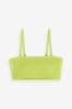 Lime Green Shirred Bandeau Bikini Top