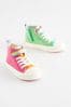 Little Bird by Jools Oliver Multi Younger Pastel Rainbow Colourblock Canvas Trainers, Younger