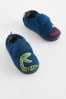 Navy Dinosaur Touch Fastening Cupsole Print Slippers