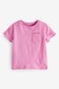 Bright Pink Short Sleeve Scallop T-Shirt (3mths-7yrs)