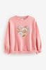 Pink Heart Sequin Crew this Sweatshirt Top (3-16yrs)