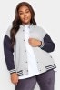 Yours Curve Grey Sweat Bomber Jacket