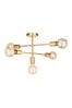 Gallery Home Satin Brass Industrial 5 Bulb Ceiling Light
