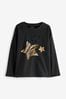 Black Sequin Star Long Sleeve T-Shirt (3-16yrs)