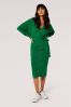 Apricot Green Batwing Knitted Midi adorn