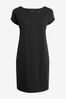 Black 100% Cotton Relaxed Capped Sleeve Tunic pair Dress, Regular