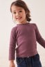 Plum Purple Brushed Pointelle Top (3mths-7yrs)