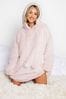 Yours Curve Pink Frost Tipped Snuggle Multi Hoodie
