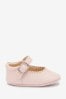 Pink Leather Little Luxe™ Mary Jane Baby Shoes (0-18mths)