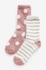 Pink/Grey Cosy Socks 2 Pack