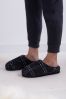 Totes Mens Borg Check Slippers With EVA Sole