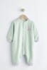 Mint Green Bunny Sweat Baby Romper