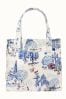 Cath Kidston Tote Puzzle Small aus Leder Cath Kidston Small Coated Book JEANS Bag