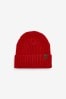 Red Knitted Rib Beanie Hat (1-16yrs)