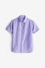 Flieder-Violett - Kurzärmeliges Oxford-Hemd mit hohem Baumwollanteil (3-16yrs)