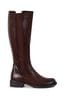 Linzi Brown Alma High Leg Riding Boots With Elasticated Panel