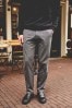 Grey Textured Slim Brushed Belted Chinos Trousers