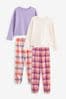 Purple/Orange Woven Check Pyjamas 2 Packs (3-16yrs)