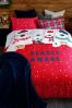 Red Family Christmas Bearly Awake Duvet Cover and Pillowcase Set