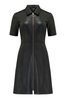 Pour Moi Black Ella Faux Leather Zip Through Mini sequins Dress