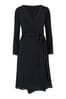 Pour Moi Black Sofa Loves Lace Jersey Wrap Dressing Gown