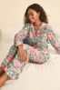 Laura Ashley Green Wild Roses Print Textured Cotton Button Through Pyjamas