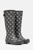 Navy Blue Dog Print Joules Adjustable Tall Wellies
