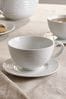 White Malvern Set of 2 Teacup and Saucers Mugs