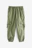 Khaki Green Jersey Lined Parachute Cargo Trousers (3-16yrs)