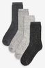 Monochrome Neppy Cushion Sole Socks 4 Pack
